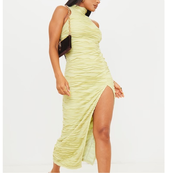 PLT High Neck Green Dress - Picture 3 of 11